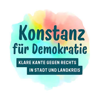 Das farbenfrohe Logo des Bündnos "Konstanz für Demokratie – Klare Kante gegen rechts in Stadt und Landkreis"